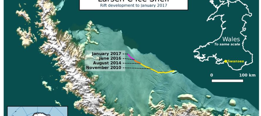Lähikuukausina saattaa Etelämantereesta murtua jättimäinen jäävuori
